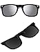 ATTCL Unisex New Unisex Reflective Wayfarer Style Flip Up Clip on Polarized Sunglasses 1HP806 Silver