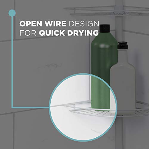 Zenna Home, White Zenith Products 2114W Tub and Shower Tension Pole