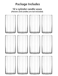 Glass Cylinder Vases Set of 12 - Hewory Tall Round