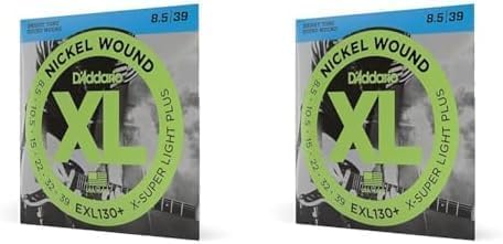D'Addario Guitar Strings - XL Nickel Electric Guitar Strings - EXL130 - Perfect Intonation, Consistent Feel, Reliable Durability - For 6 String Guitars - 08-38 Extra Super Light (Pack of 2)