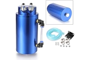 Dromedary Aluminum Oil Reservoir Catch Can Tank Kit Breather Filter Baffled Blue