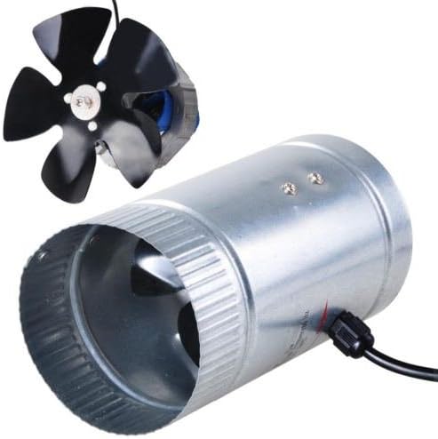 4" Inch Inline Duct Booster Cooling Fan 120CFM Exhaust Blower Aluminum Blade US