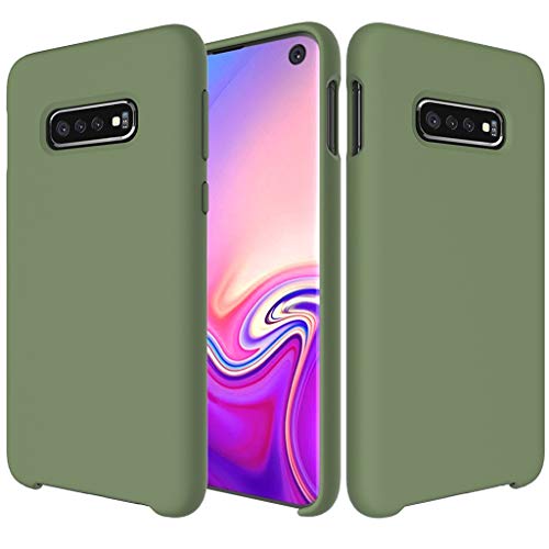 Bokoo Protect Case for Samsung Galaxy S10 6.1 inch Ultra-Thin Silicone Leather Soft Case Cover (Army Green) - Thumbnail 4