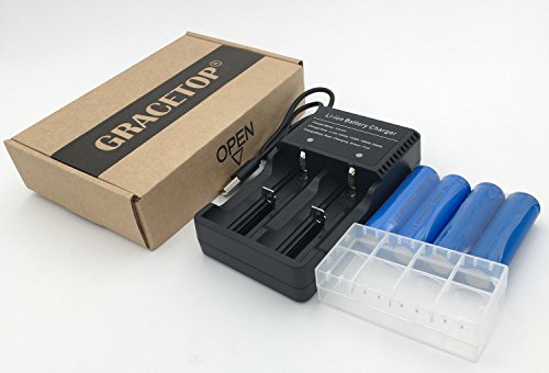 4 Battery+Charger+66mmx18mm+Flashight+Headlmap