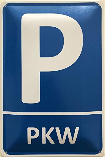 Deko7 Tin Sign 30 x 20 cm Parking Space Car Warning Sign
