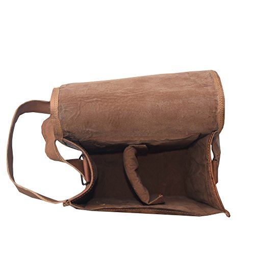Royal Wine Carrier Bag - 2 Bottle Pockets - Vintage Genuine Leather Brown Attractive wine bag with Soft Denim padding