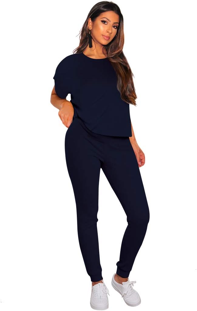 Selowin Women Casual Sweatsuit Pullover Hoodie Sweatpants Sport Outfits Jogger Set