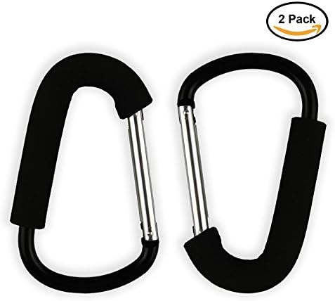 Stroller hook clip set for Mommy, Two Great stroller Organizer for Hanging Diaper &amp; Shopping Bags &amp; Purses. Clip Fits All Single and Twin Travel Systems &amp; Baby Joggers - 2 pack buggy clips