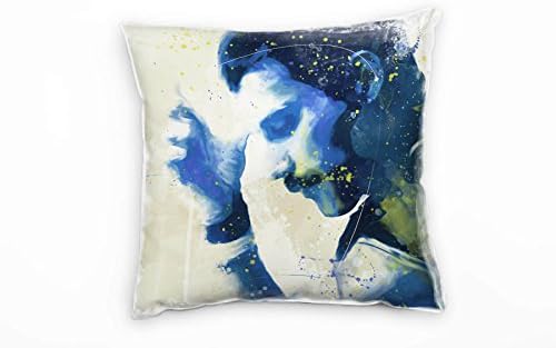 Paul Sinus Art Freddie Mercury VII Decorative Cushion 40 x 40 cm for Couch Sofa Lounge Decorative Pillows – Wellness Decoration Made in Germany, Microfibre, beige, Bezug ohne Füllung