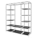 Blissun Portable Clothes Closet Wardrobe Storage Organizer with Nonwoven Fabric 59’’ (Black