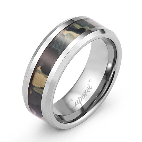 8mm men s tungsten ring wedding band green hunting camo…
