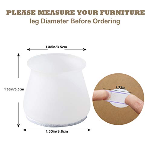 20pcs Felt Bottom Chair Leg Covers,Soft Silicone Furniture Foot Protector Pads,Free Move Table Leg Covers,chair Leg Caps Silicone Floor Protector,Stool Leg Caps To Prevent Floor Scratches Reduce Noise