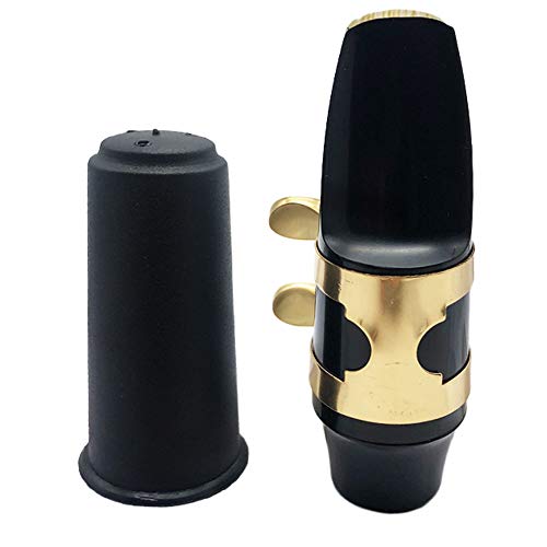 ACCOCO Alto Sax Saxophone Plastic Mouthpiece with Cap Metal Buckle Reed Kit for Alto Saxophone Saxophone Parts with Storage Bag - Thumbnail 3