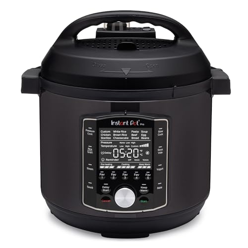 Instant Pot Pro 10-in-1-Elektro-Multikocher 1200 W, 7,6 L – Schnellkochtopf, Schongarer, Reiskocher, Dampfgarer,Sautierpfanne, Sterilisator, Joghurtbe