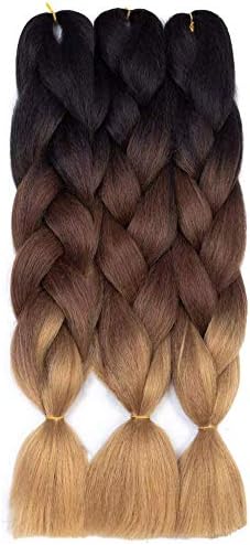 Celie 10packs 20inch Pre Stretched Ombre Braiding Hair Easy Yaki Synthetic hair extension(20in,T30))