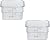 Cambro 2SFSCW135 (2 Pack) Food Storage Square Container, 2 Quart