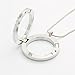 JOJO & LIN Magnetic Floating Locket Charm 30mm Medium with Snake Chain Thanksgiving Day Gift (Silver Round Crystal)