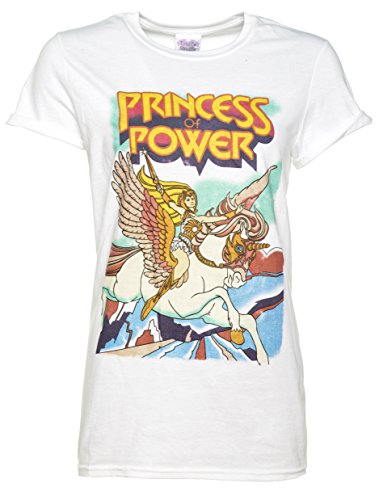 Womens White She Ra And Swift Wind Rolled Sleeve Boyfriend T Shirt