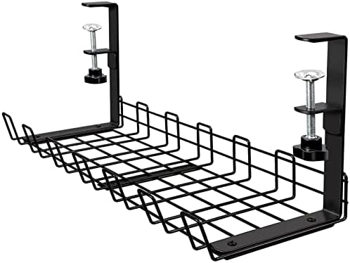 Tiokkss Under Desk Cable Management Tray, Upgraded Wire Management No ...