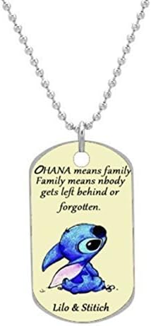 Lilo & Stitch Quotes Ohana Means Family Custom OvaL Dog Tag (Large Size) Pet Tag Cat Animal Tag by HallSo Tags Series