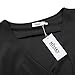 MISSKY Women Sexy V-neck 3 4 Sleeve Slimming Tunic Fit and Flare Waist Crossover Business Church Dress Casual Black M