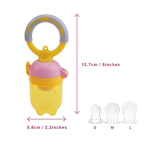 image for Baby Fresh Food Feeder Pacifier(2 Sets) - SILIVO Silicone Fruit Teethi