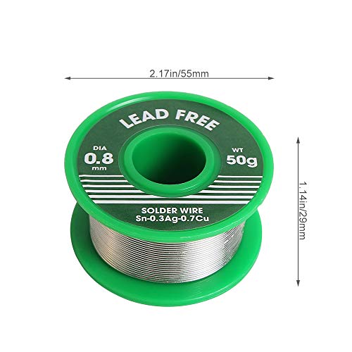 MEYUEWAL Bleifreie Lötdraht Lötzinn, Lötmaterial mit Kolophoniumkern, Weichlot, Lötflussmittel,Lötzinn 50 g Durchmesser 0.8 mm