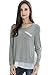 Bearsland Women's Long Sleeves False 2 Pieces Breastfeeding and Nursing Top,Gray,Large