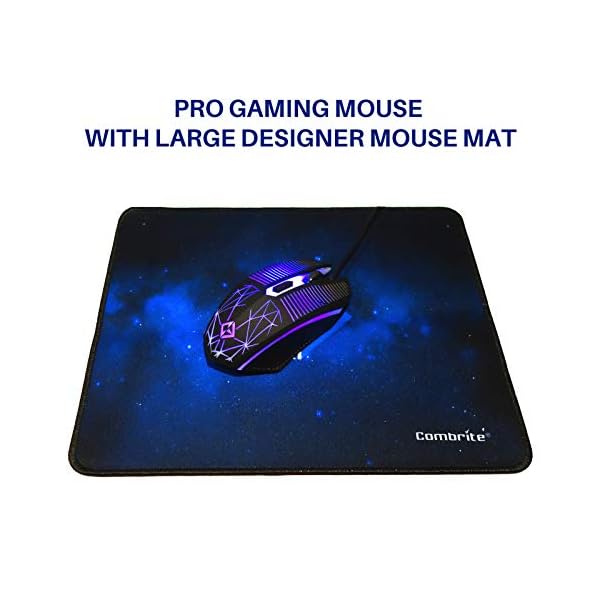 Combrite-Raptor-Gaming-Keyboard-And-Mouse-Set-With-Large-Mouse-Pad-Rainbow-LED-USB-Wired-Desktop-Combo-English-UK-Layout Combrite Raptor Gaming Keyboard And Mouse Set With Large Mouse Pad, Rainbow LED, USB Wired Desktop Combo, UK Layout, For…