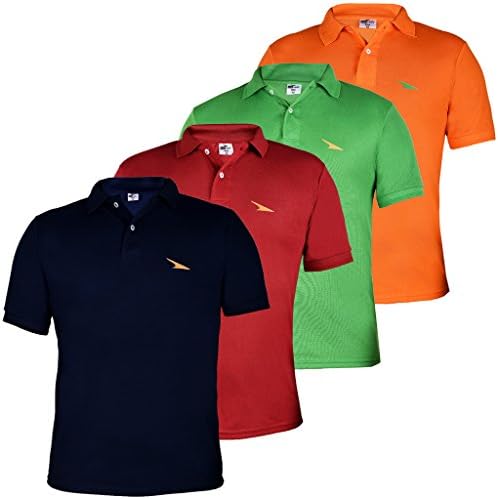 PRO Lapes Men's Polo Neck T-Shirts Set Of 4 XX-Large Orange