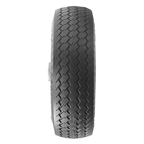 BAIVE BW 4.10/3.50-4" Solid Wheelbarrow Tire Non-Slip Flat Free Wheel with 2.25" Offset Hub, 5/8" Bearings - Thumbnail 2