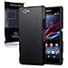 Terrapin - Sony Xperia Z1 Compact Hybrid Rubberised Back Cover Armour Case - Solid Black