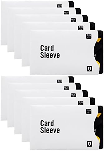RFID Blocking Sleeves (10 Credit Cards) Identity Theft Protection Travel Case Set (White)