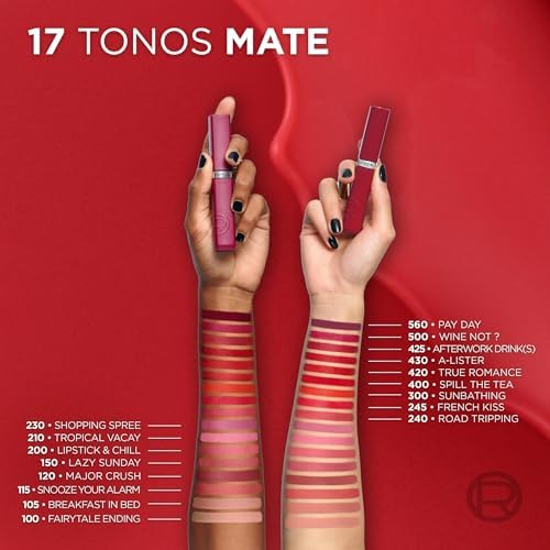 L'Oréal Paris Pintalabios Líquido, Color Intenso, Fórmula Mate de Larga Duración, Con Ácido Hialurónico, Sin Transferencia, Infaillible Matte Resistance, Tono: 425 Afterwork Drink