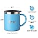 Coffee Mug with Lid (Set of 2) - Stainless Steel Camping Mug with Handle, Double Wall & Insulated Metal Cup - BPA Free, Shatterproof, Dishwasher Safe (14oz)