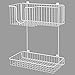 mDesign Metal Wire Wall Mount Laundry Room Storage Organizer, 2 Levels - Large Basket Holds Iron, Lower Shelf Holds Laundry Detergent, Fabric Softener, Stain Remover - White