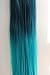 KISSPAT Turquoise Fashion Ombre Dip Dyed Straight Hair Extension, Synthetic Clip In Hair Extensions, 5 Clips , 23-24