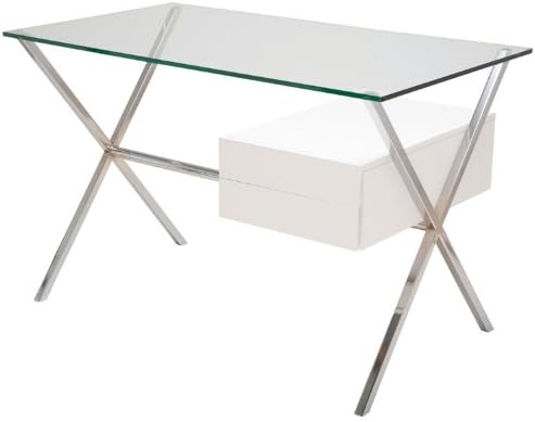 Powell Desk White Lacquer Drawers