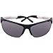 1602 Pugs 100% UV Sports Sunglasses, Semi-rimless High-Performance with Fully Adjustable Ear Tips (Black, White and Gray Frame, Black Lens)