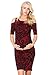 My Bump Women's Cold Shoulder Fitted Maternity Dress W/Side Ruched (Medium, Burgundy/BLK DM)