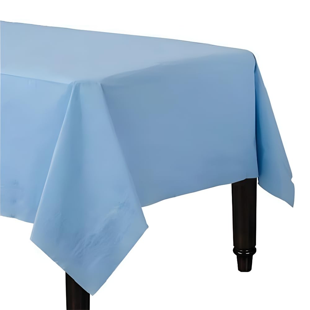 Karrma Ltd. 4 x Baby Blue Paper Table Cloth 90 x 90cm Disposable Table Cover For All Occasions Baby Shower, Wedding, Birthday, Christmas, Halloween, Easter Party Decorations