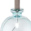 Elegant Designs LT3335-CBL Textured Glass Table Lamp, Clear Blue/White