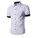 PHOTNO Fashion Men Boy Summer Slim Fit Short Sleeve Dress Shirt Casual Cotton T Shirt
