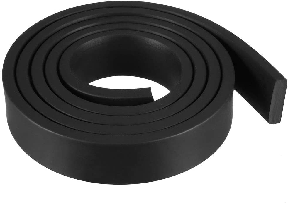 TOP-VIGOR Weather Stripping 20mm(W) x 5mm(T) x 1M(L)-Solid Rectangle Rubber Seal Strip for Water Oil Weather Window Door Seal