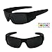 Sunclassy Mens Dark Polarized Sunglasses Anti Glare Driving Wrap Around Driving Square Frame Motorcycle Block UVA UVB UVC (Matte Black)