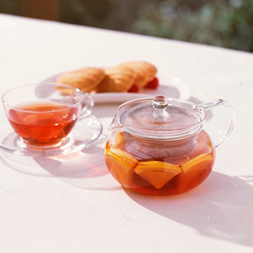 Hario ChaCha Kyusu Maru Teapot Heatproof Glass Teapot 450 mL, Glass