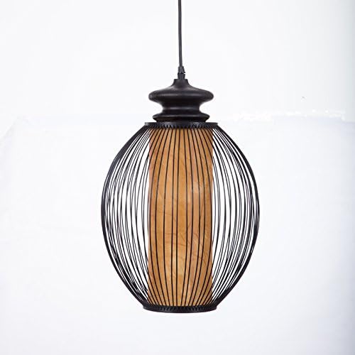 Japanese style chandelier lamp bedroom bedside lights hanging on both sides of the Line Corridor aisle Hyun closed room lamp Bamboo lamp, black dia 30cm*42cm [Energy Class A++]