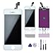 Queenswell LCD Touch Screen Digitizer Frame Assembly Full Set LCD Touch Screen Replacement for iPhone 5S (White) with Repair Tool Kit