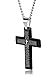 Jstyle Jewelry Men's Stainless Steel Simple Black Cross Pendant Lord's Prayer Necklace 22 24 30 Inch