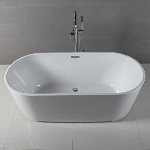 FerdY Freestanding Bathtub, Soaking Bath Tub, Stand Alone Tub for